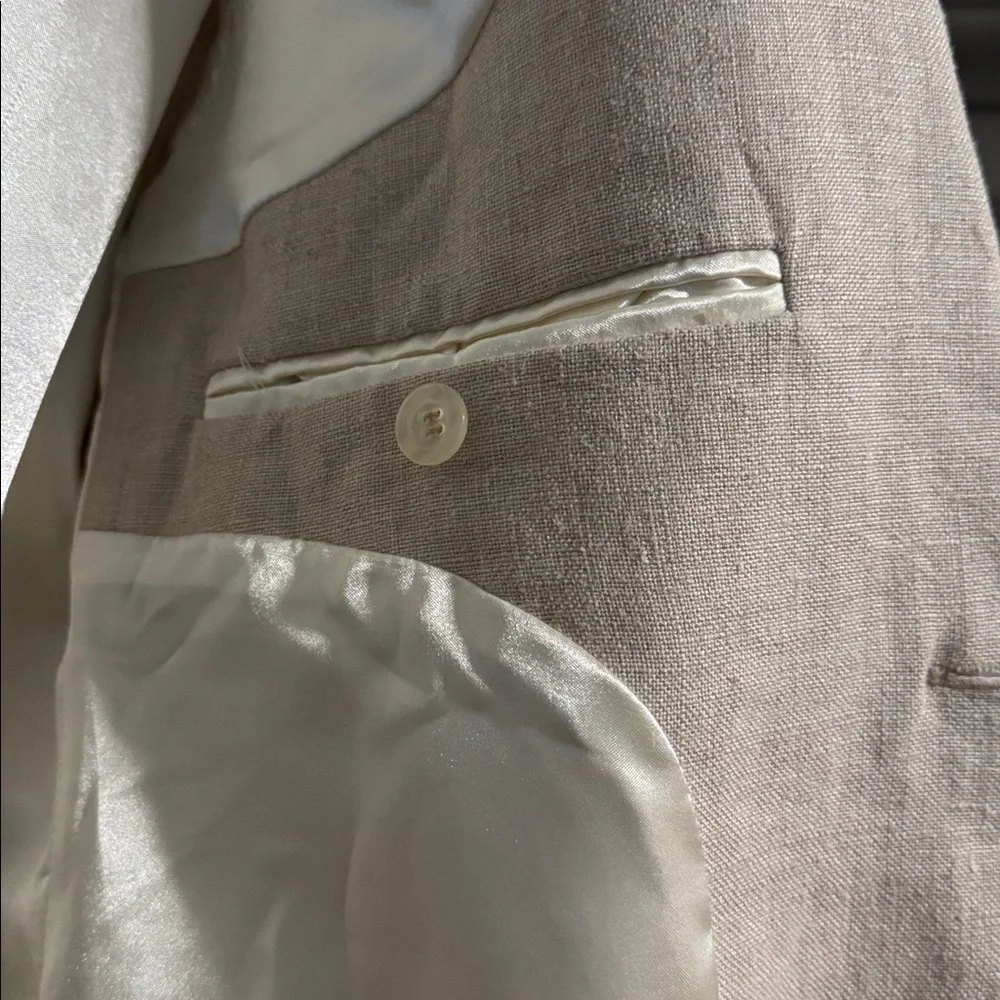 NWT Island Importer Linen Blazer Jacket Sport Coat Mens 41 Tan beach coastal